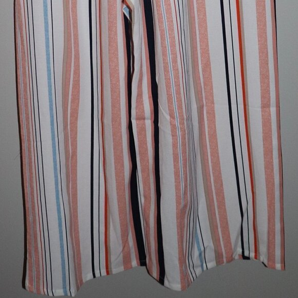 PAPILLION Stripe Knot Detail Wide Leg Sleeveless Jumpsuit Size L - Picture 4 of 6